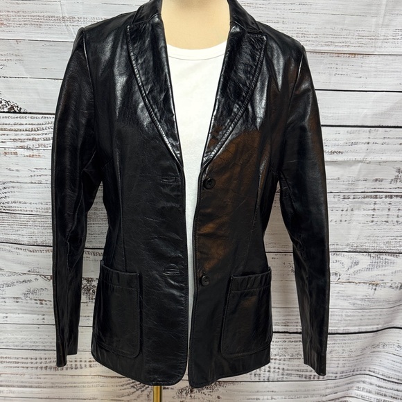 GAP Jackets & Blazers - Black Leather Blazer Jacket